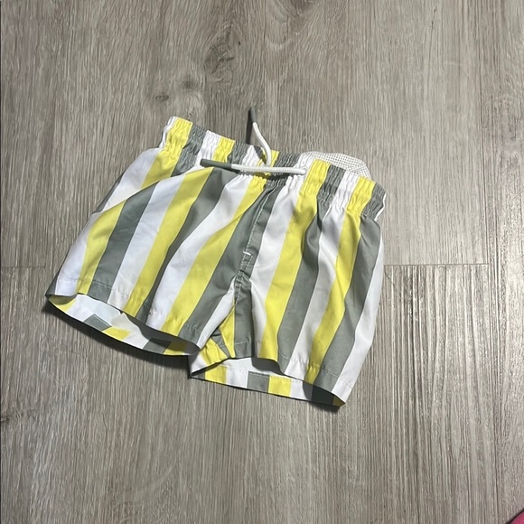 Striped Yellow and Gray Kids Shorts - Picture 1 of 1
